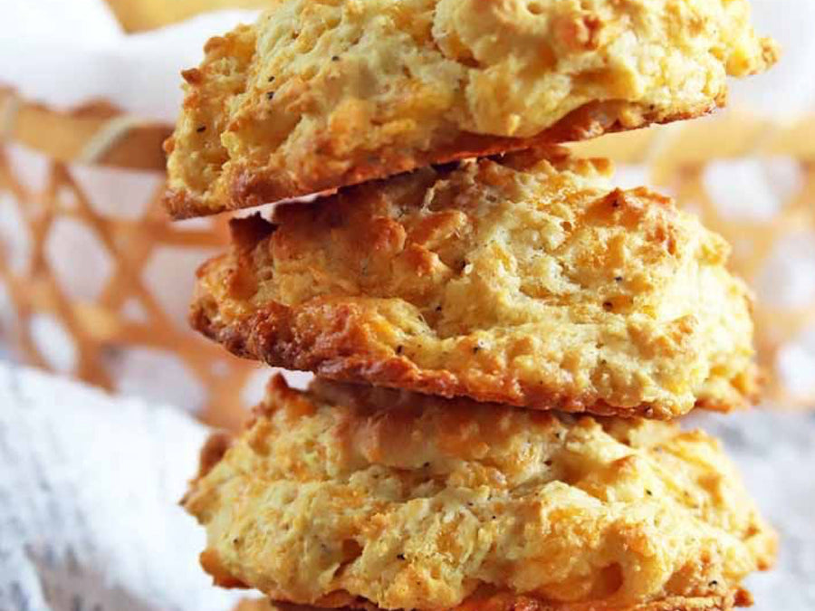 Maple Cheddar Biscuits with Flaky Salt & Thyme