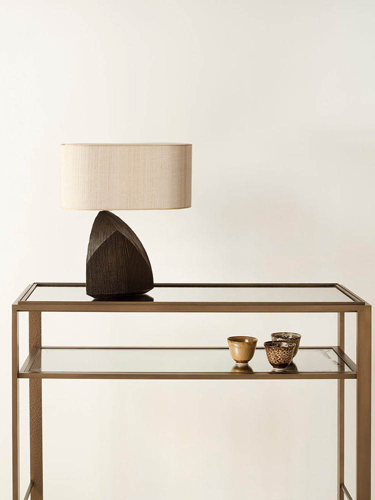 Artistic Japanese Lamp — Black + Bronze.