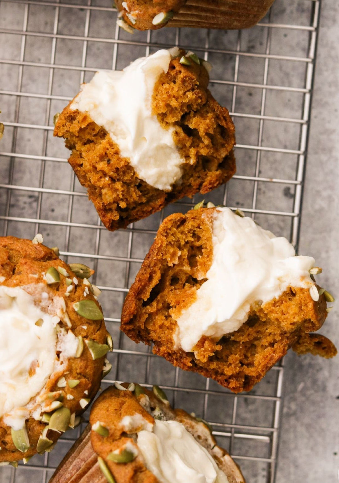 Pumpkin Spice Muffins — Cream-Cheese Core