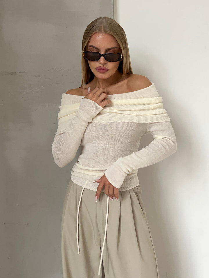 H&F Cashmere Off-Neck Sweater c