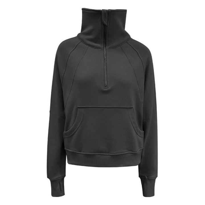 H&F Velvet Zipper Sweater c