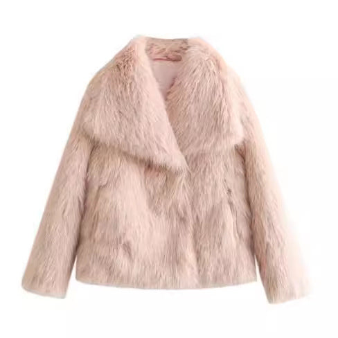 H&F Plush Lapel Coat c