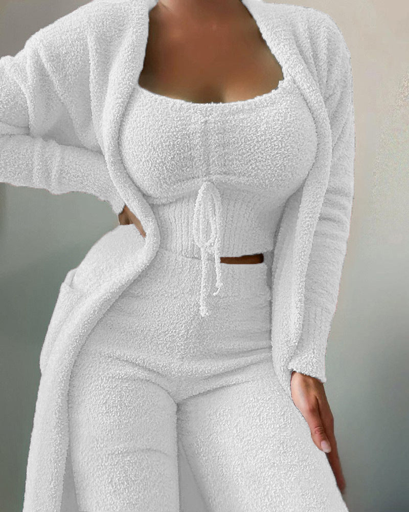 H&F Plush Cardigan Set c