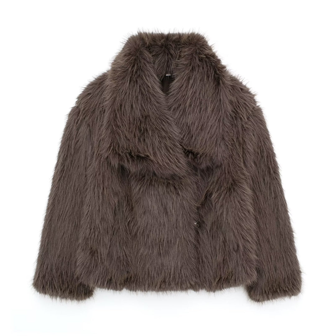 H&F Plush Lapel Coat c