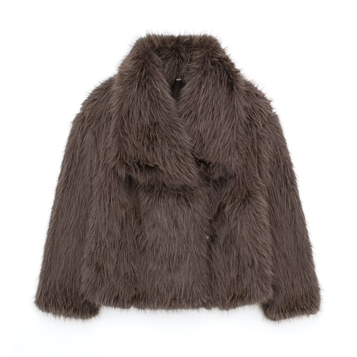 H&F Plush Lapel Coat c