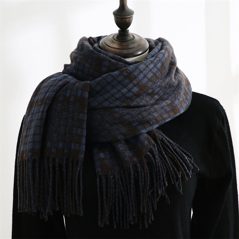 H&F Plaid Cashmere Scarf c