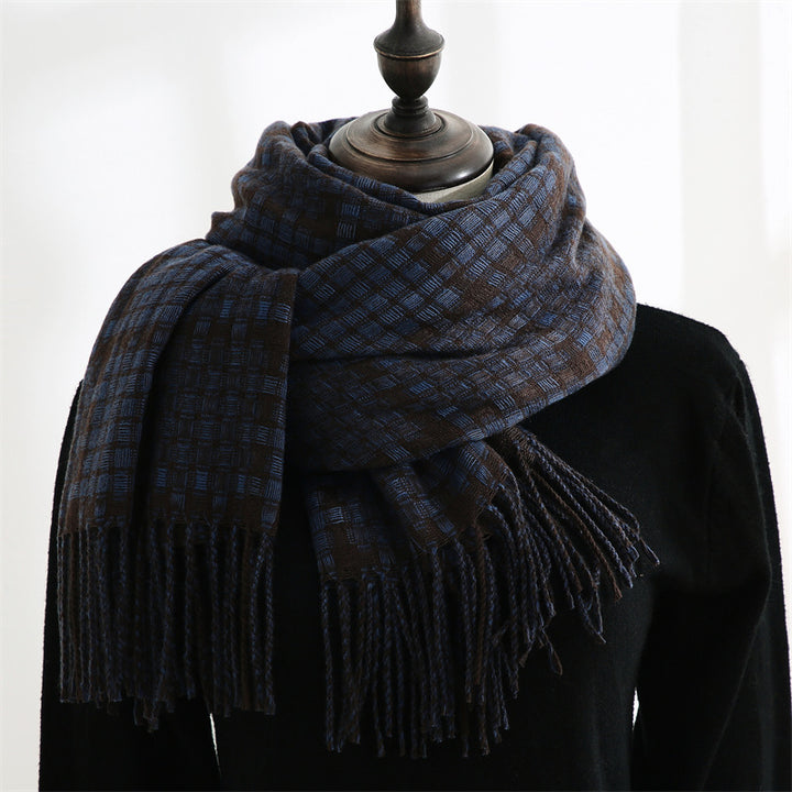 H&F Plaid Cashmere Scarf c