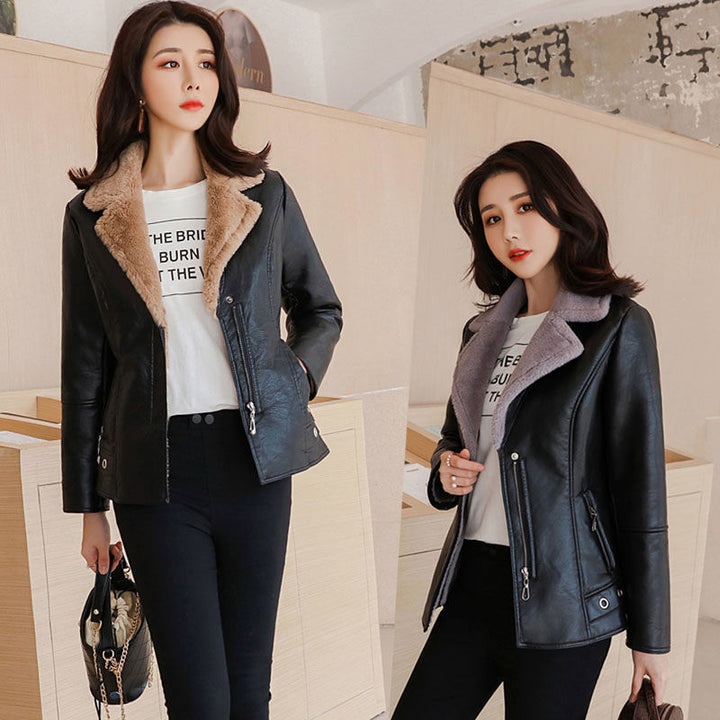 H&F Leather Winter Coat c