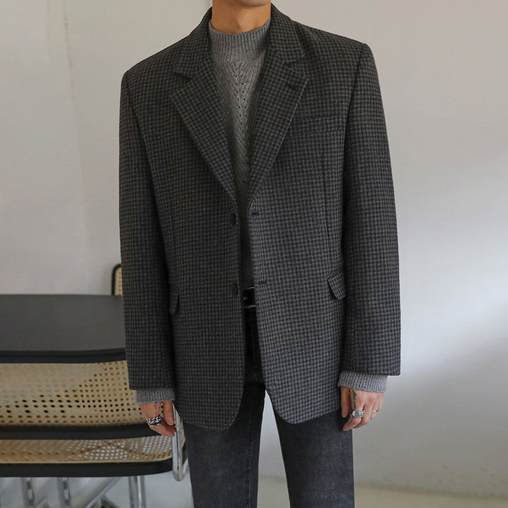 H&F Houndstooth Wool Coat c