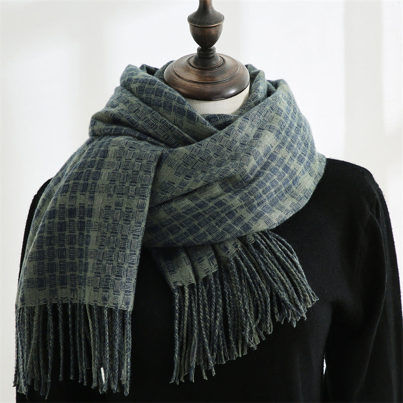 H&F Plaid Cashmere Scarf c