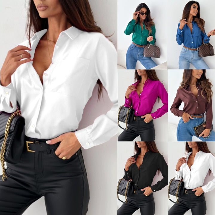 H&F Solid V-Neck Shirt c