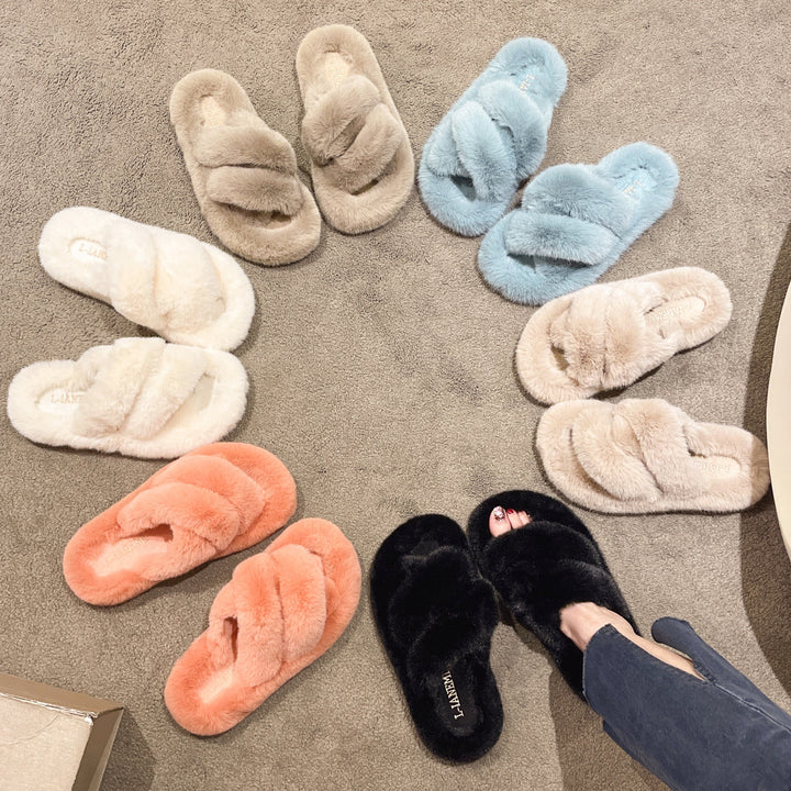 H&F Fuzzy Plush Slippers c