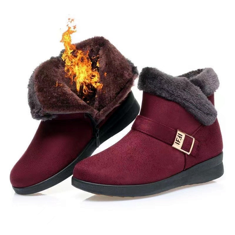 H&F Plush Zipper Snow Boots c