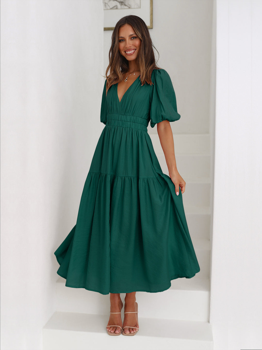 H&F Puff Sleeve Dress c