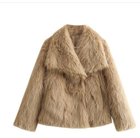 H&F Plush Lapel Coat c