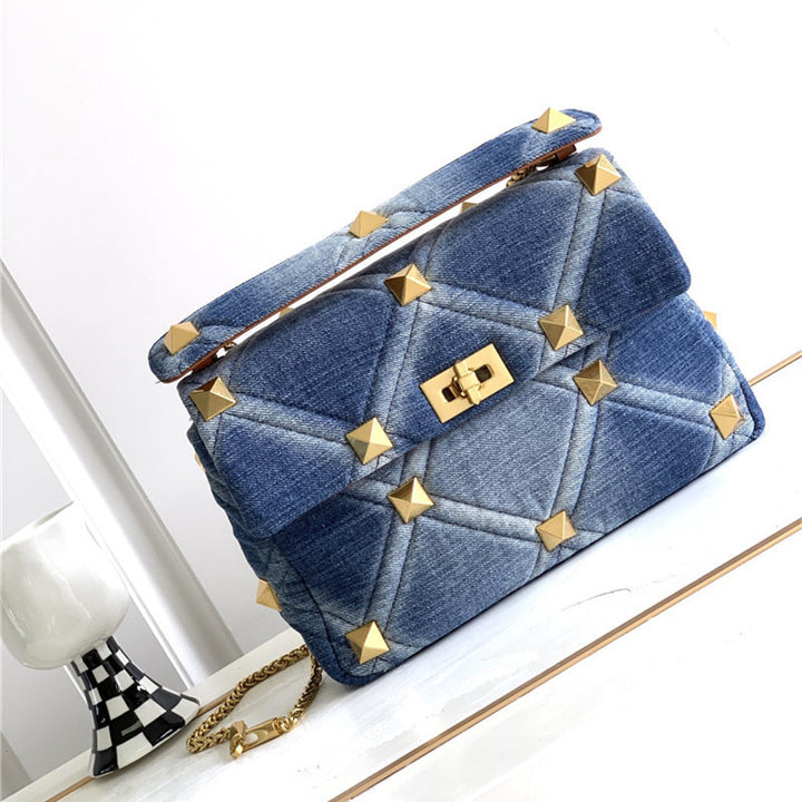 H&F Denim Cowhide Bag c