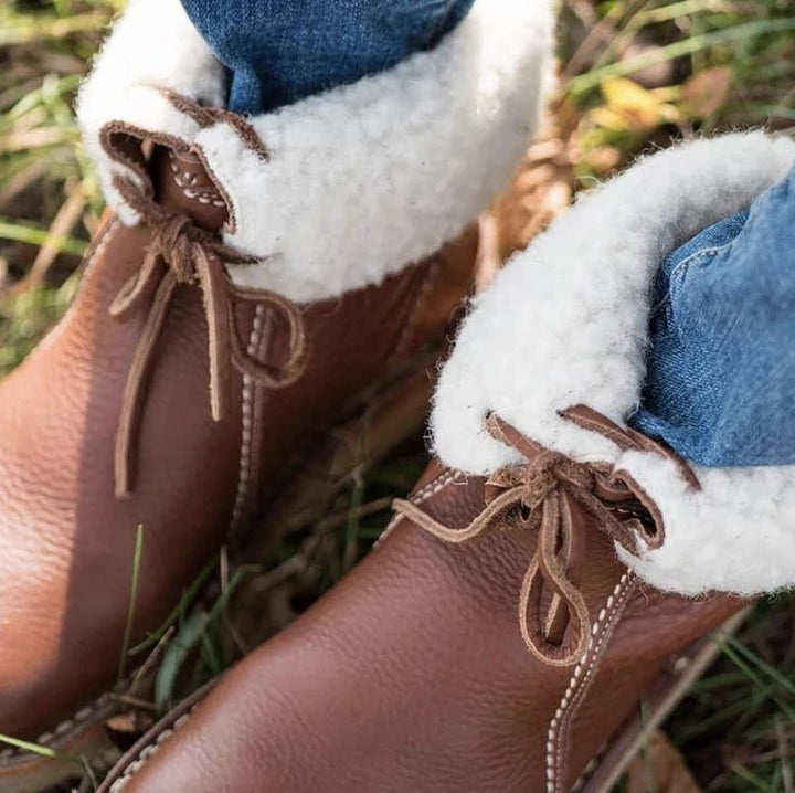 H&F Fur Lace-Up Snow Boots c
