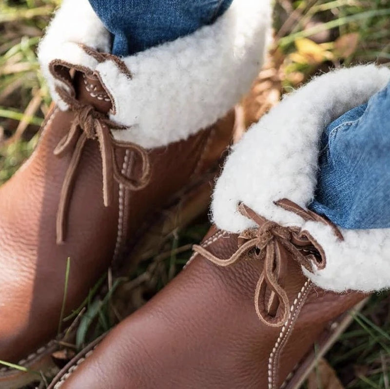H&F Fur Lace-Up Snow Boots c