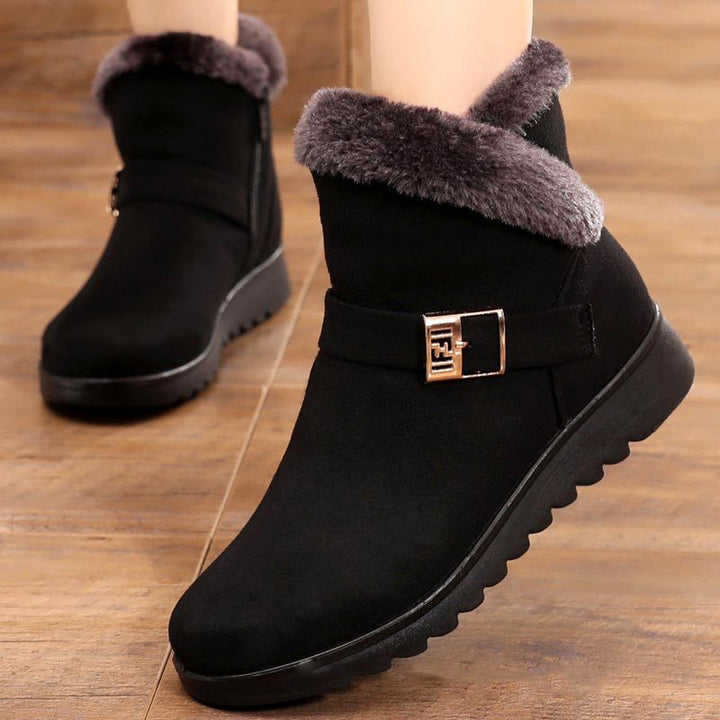 H&F Plush Zipper Snow Boots c