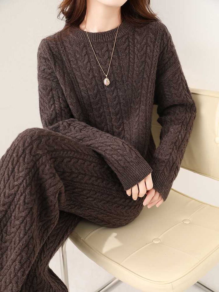 H&F Caramel Cable Knit c