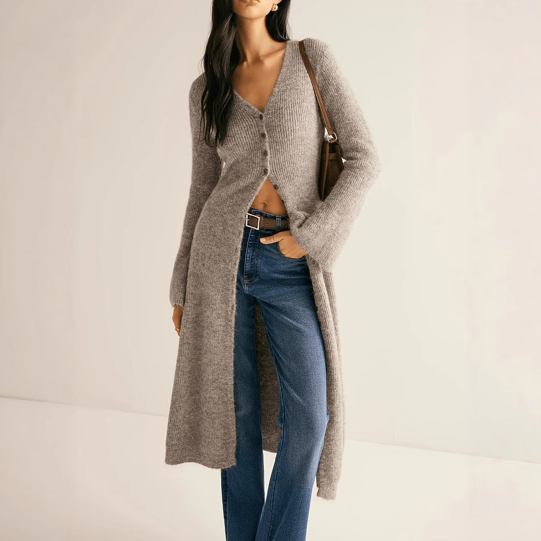 French Retro Long Cardigan