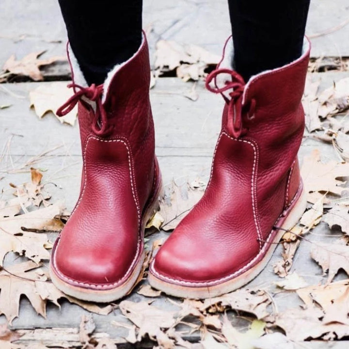 H&F Fur Lace-Up Snow Boots c