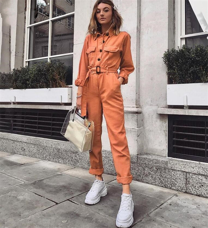 H&F Belted Casual Jumpsuit c