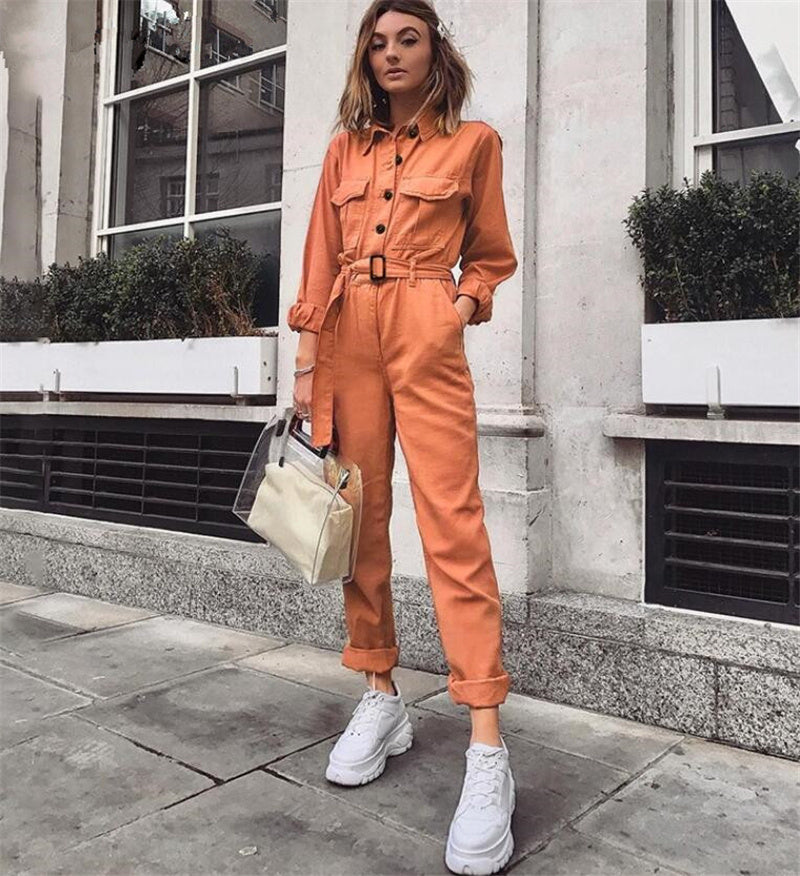 H&F Belted Casual Jumpsuit c