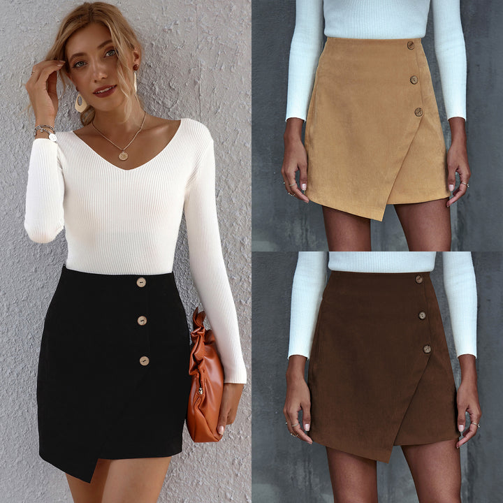 H&F A-Line Button Skirt c