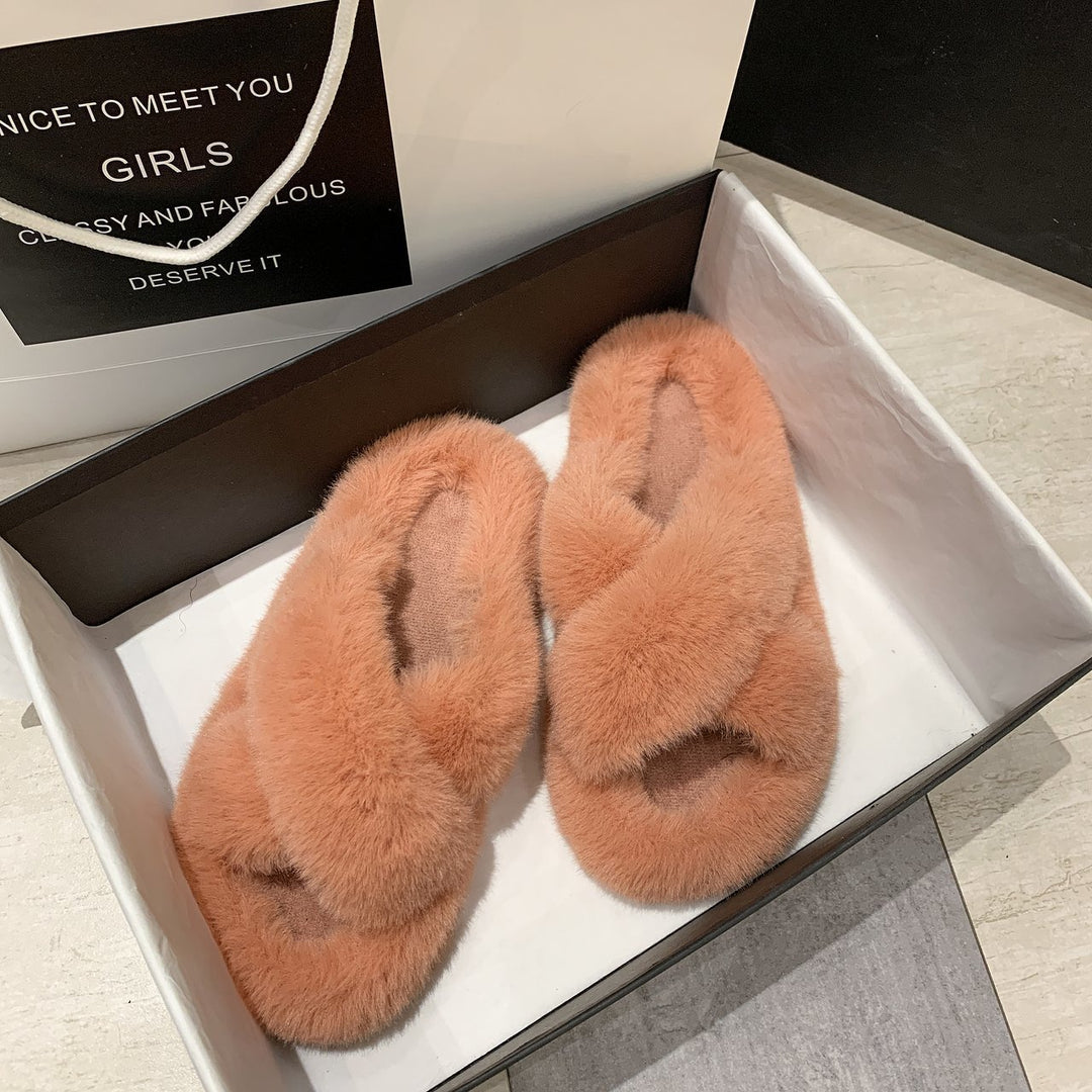 H&F Fox Furry Slippers c