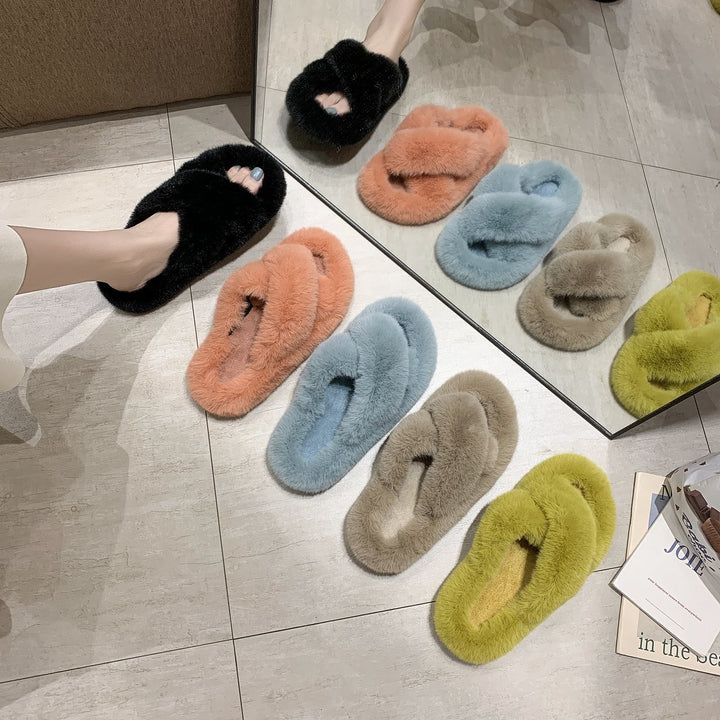 H&F Fox Furry Slippers c