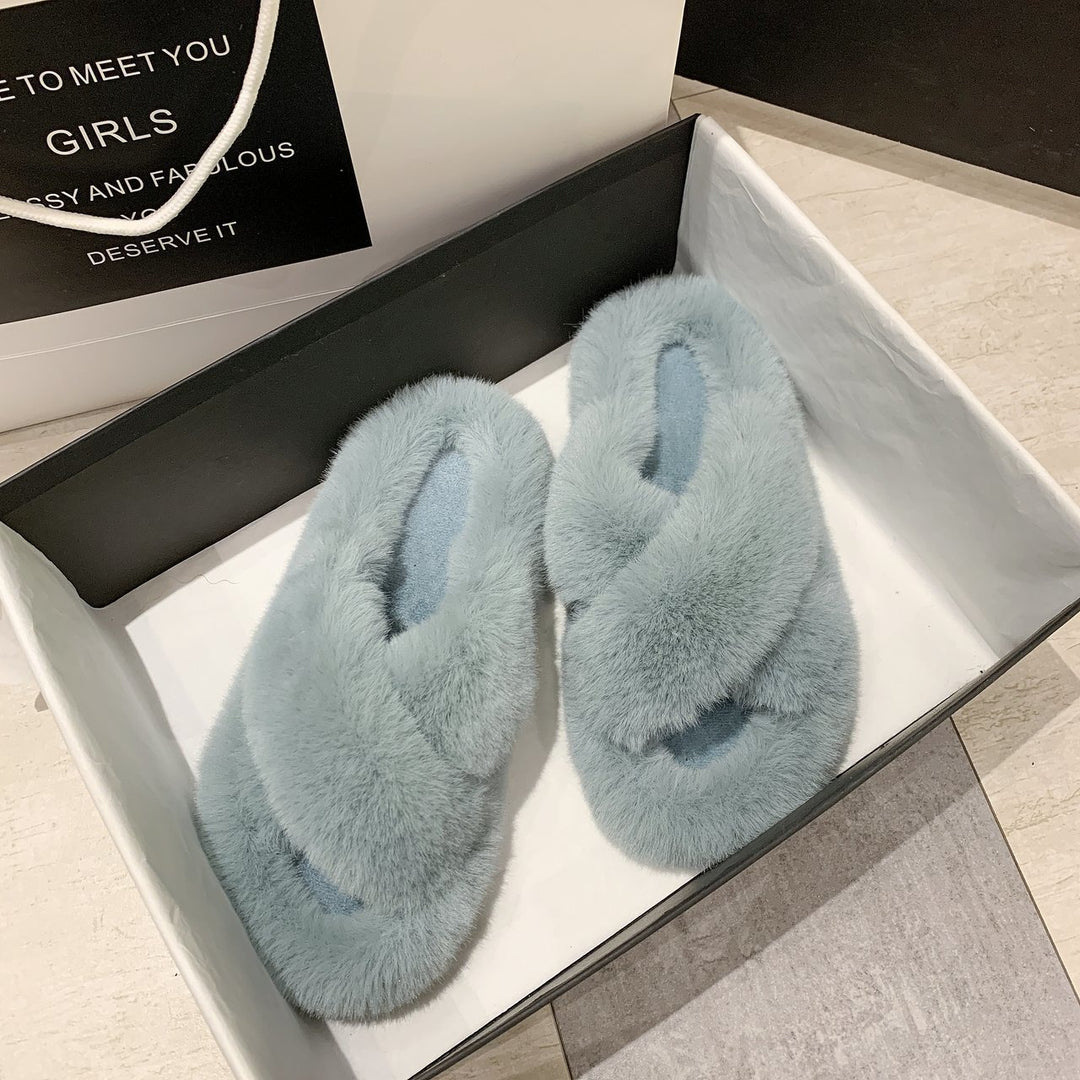 H&F Fox Furry Slippers c