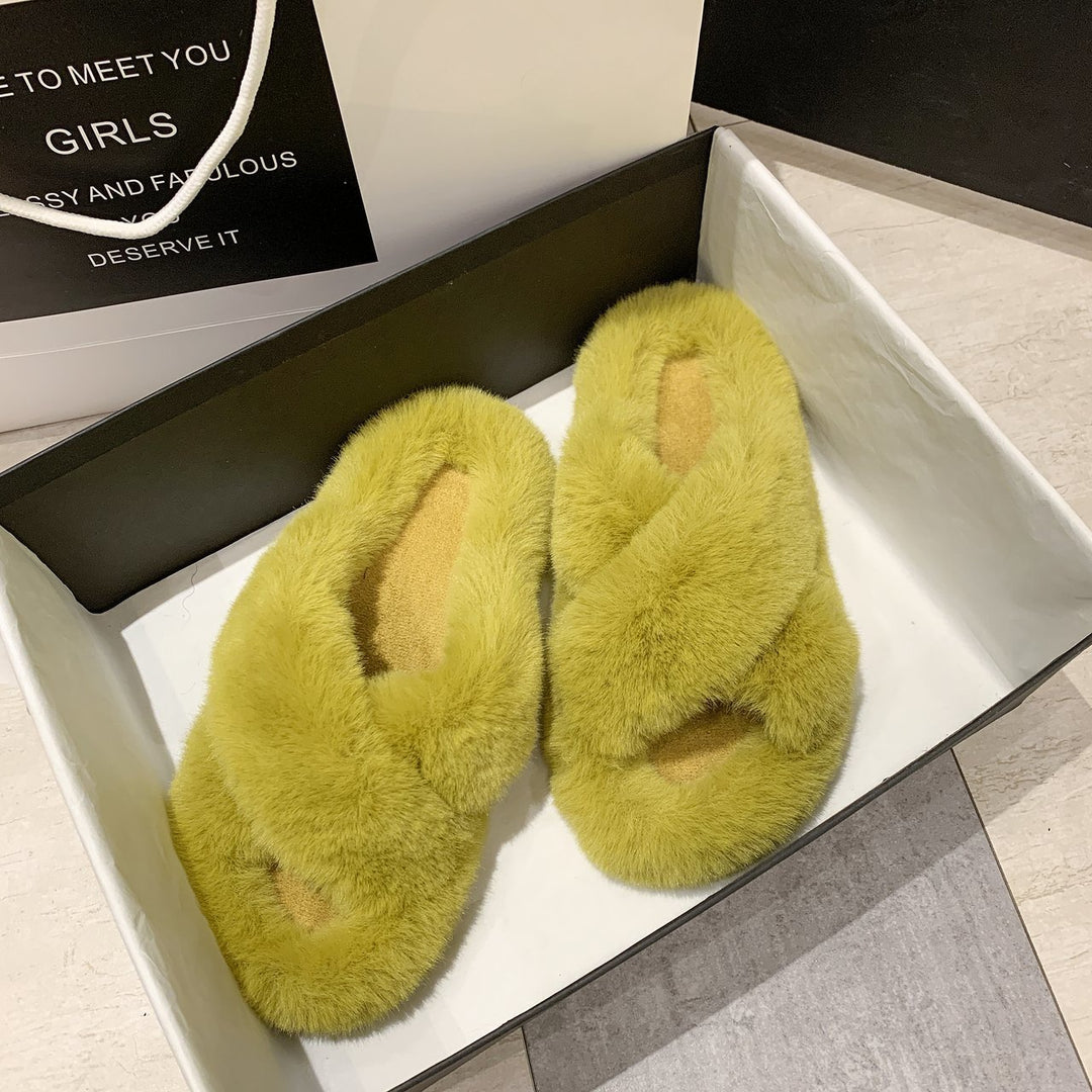 H&F Fox Furry Slippers c
