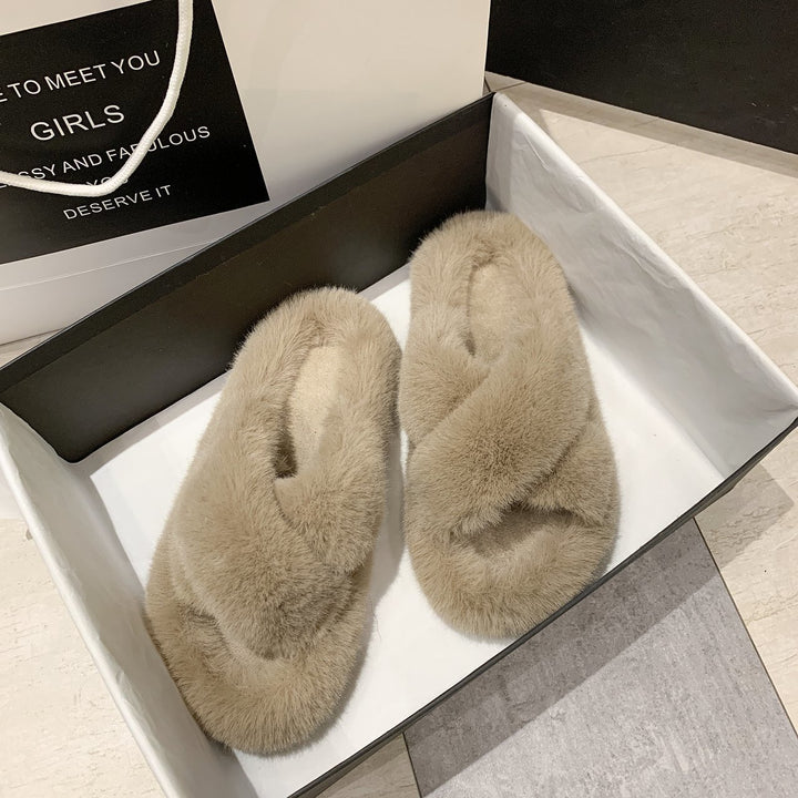 H&F Fox Furry Slippers c