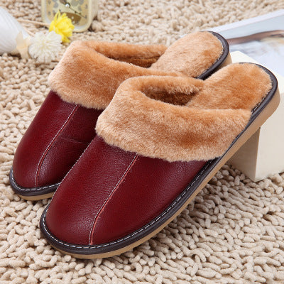 H&F Cowhide Cotton Slippers c
