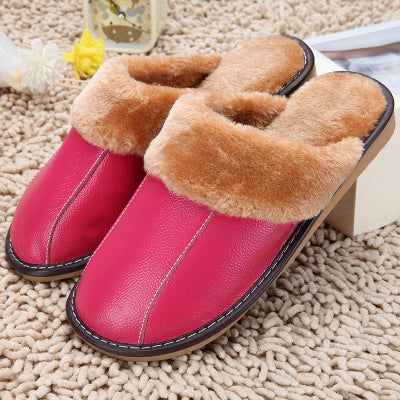 H&F Cowhide Cotton Slippers c