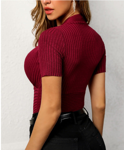 H&F Deep-V Crossover Knit c