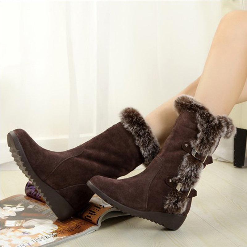 H&F Fur Casual Mid-Calf Boots c