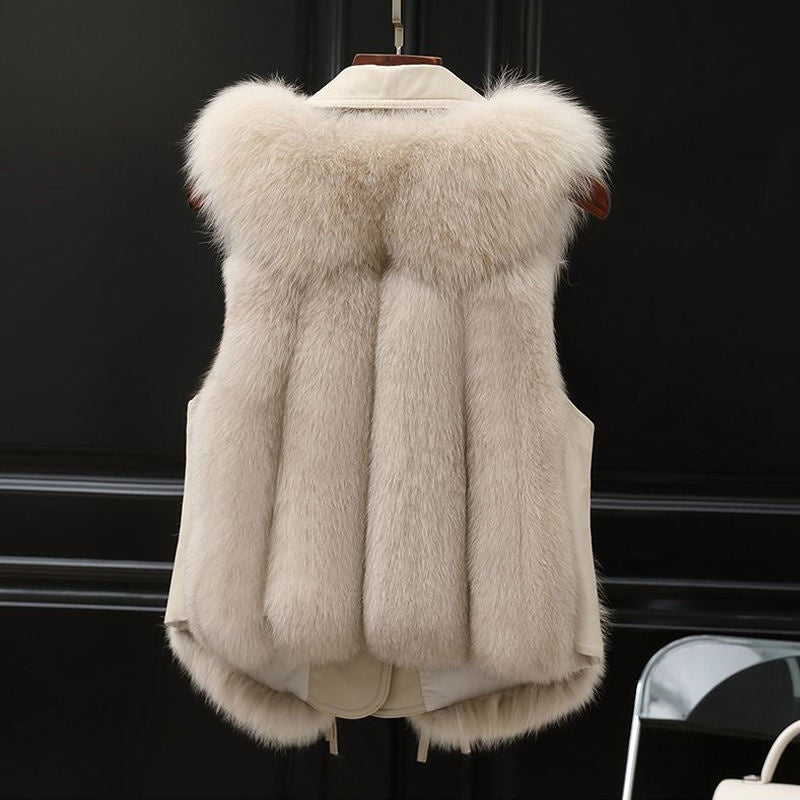 H&F Patchwork Fur Vest c