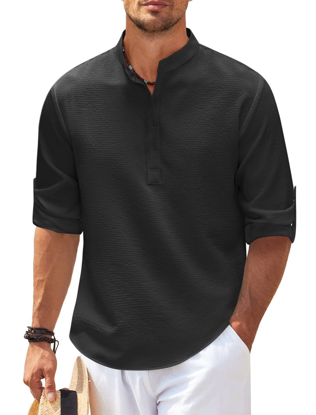 H&F Casual Stand Collar Shirt c