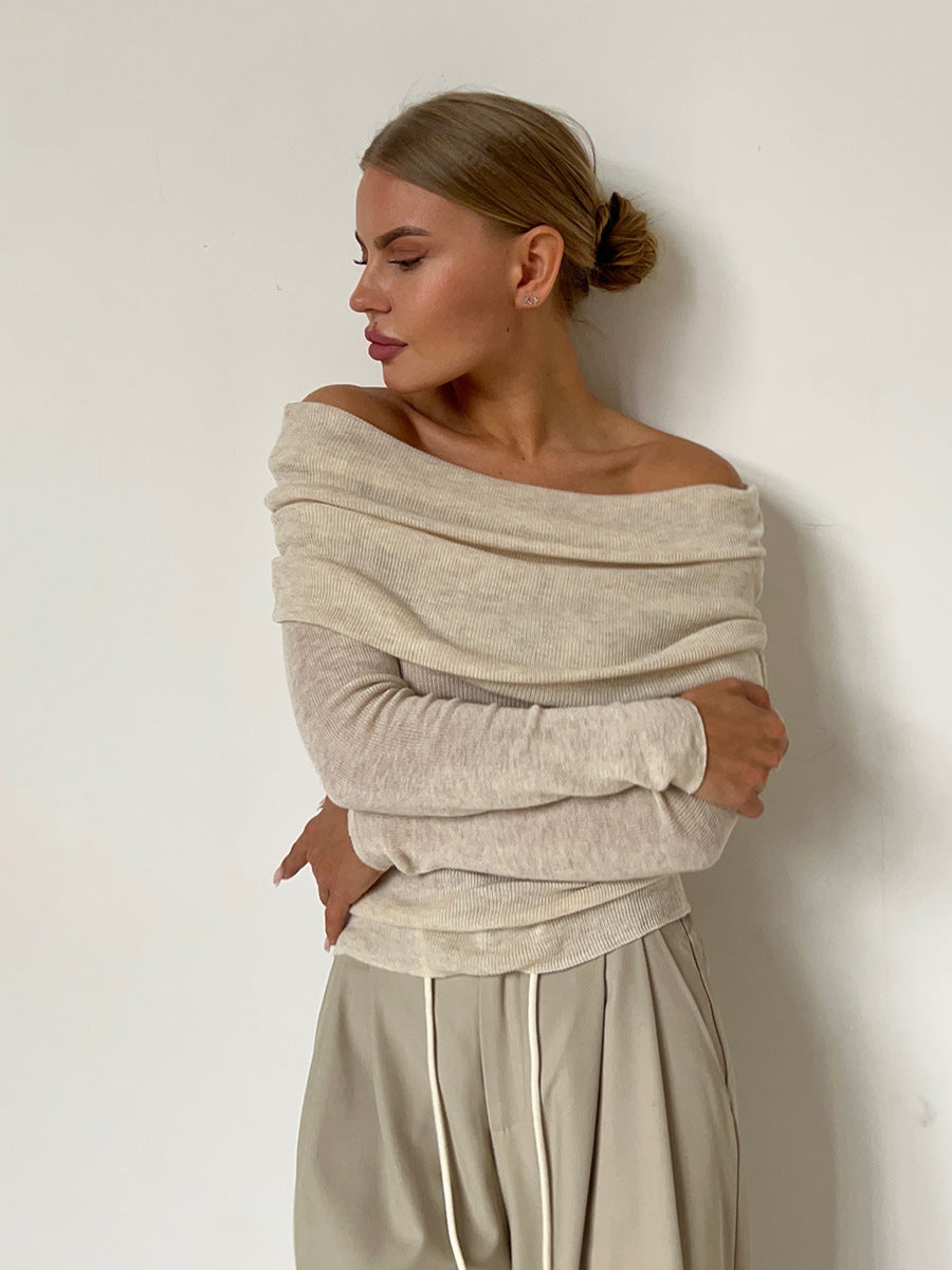 H&F Cashmere Off-Neck Sweater c