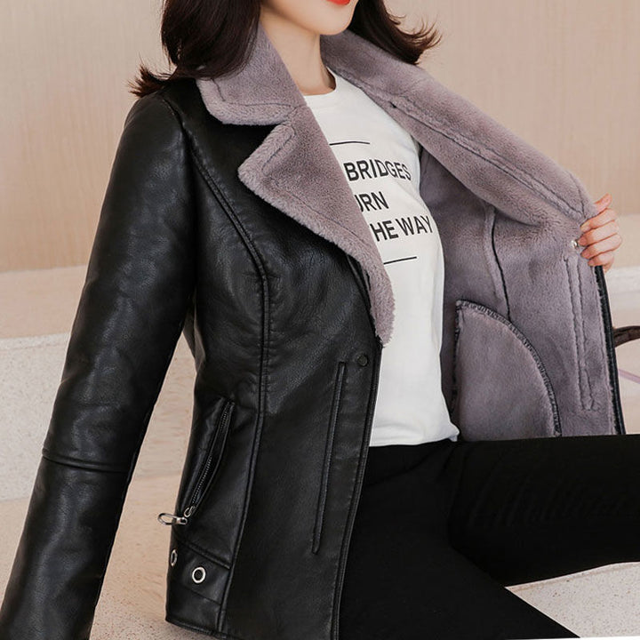 H&F Leather Winter Coat c