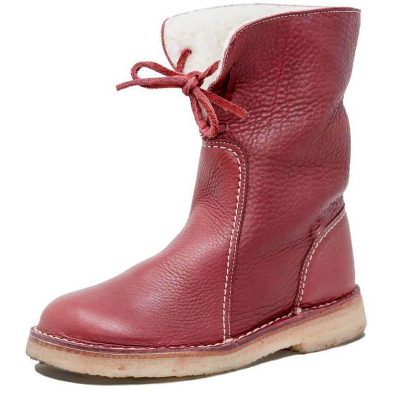 H&F Fur Lace-Up Snow Boots c