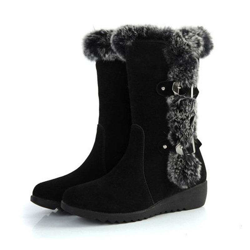 H&F Fur Casual Mid-Calf Boots c