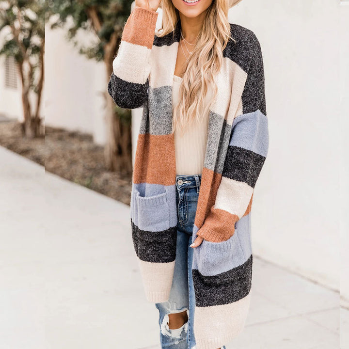 H&F Striped Loose Cardigan c