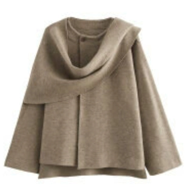Women's Loose Casual Cape Knitted Sweater Coat
