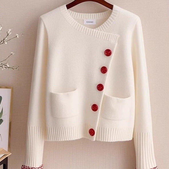 H&F White Knitted Cardigan c