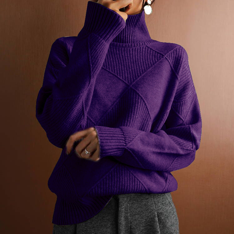 H&F High Collar Knit Sweater c