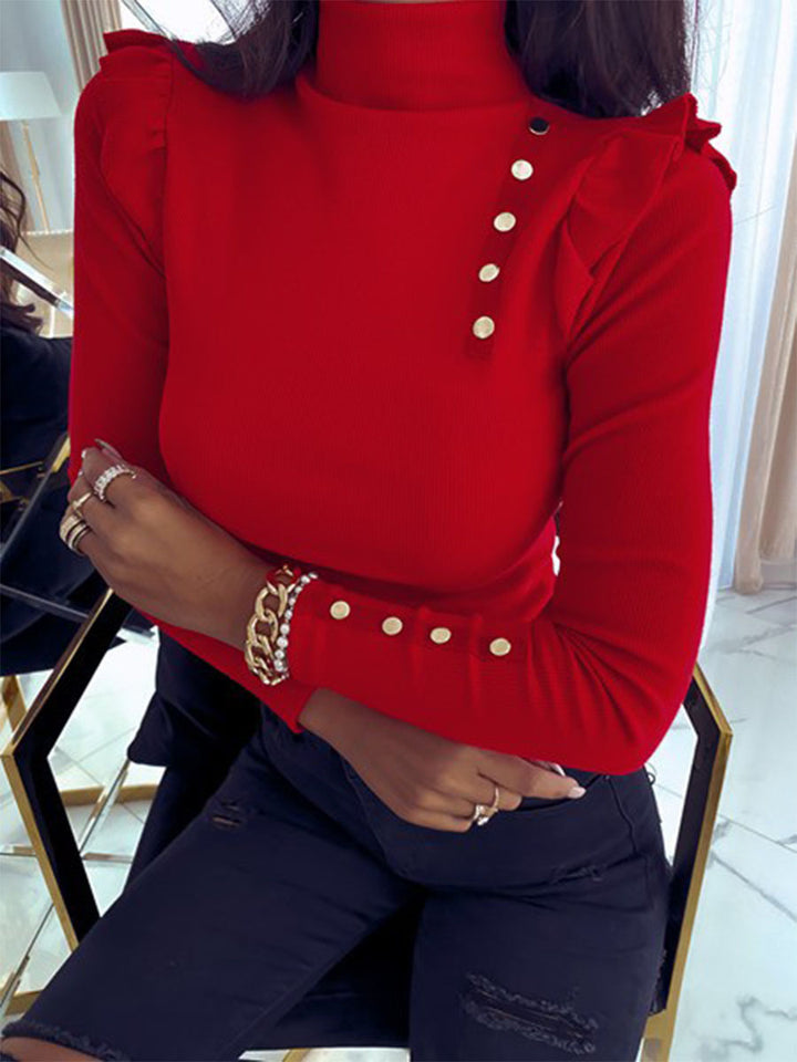H&F Button Knit Top c