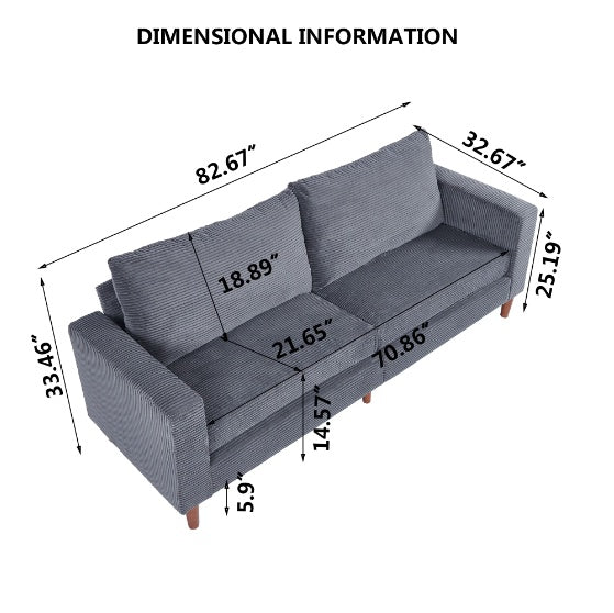 H&F Grey Linen Sofa c